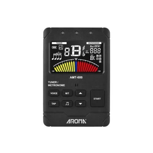 Metrónomo 3 en 1 Aroma de Musical Santa Cecilia con pantalla digital y difusor de aromas, en color negro.