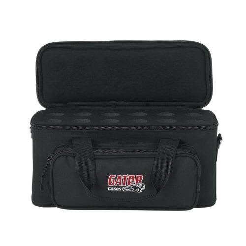 Funda Gator para micrófono GM-12B de Musical Santa Cecilia, protección acolchada y resistente para micrófono en color negro.