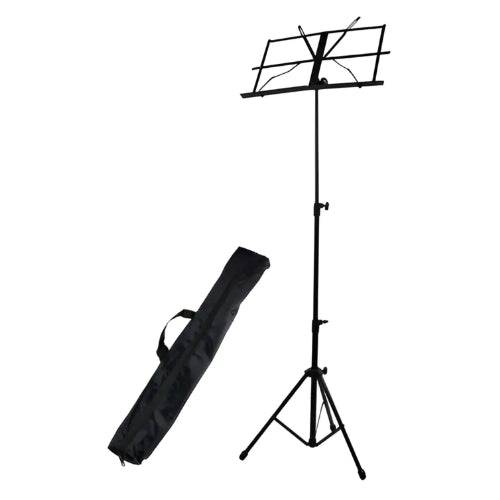 Atril Musical Santa Cecilia MS-201E para partituras, con soporte ajustable y base estable, ideal para músicos y estudiantes.