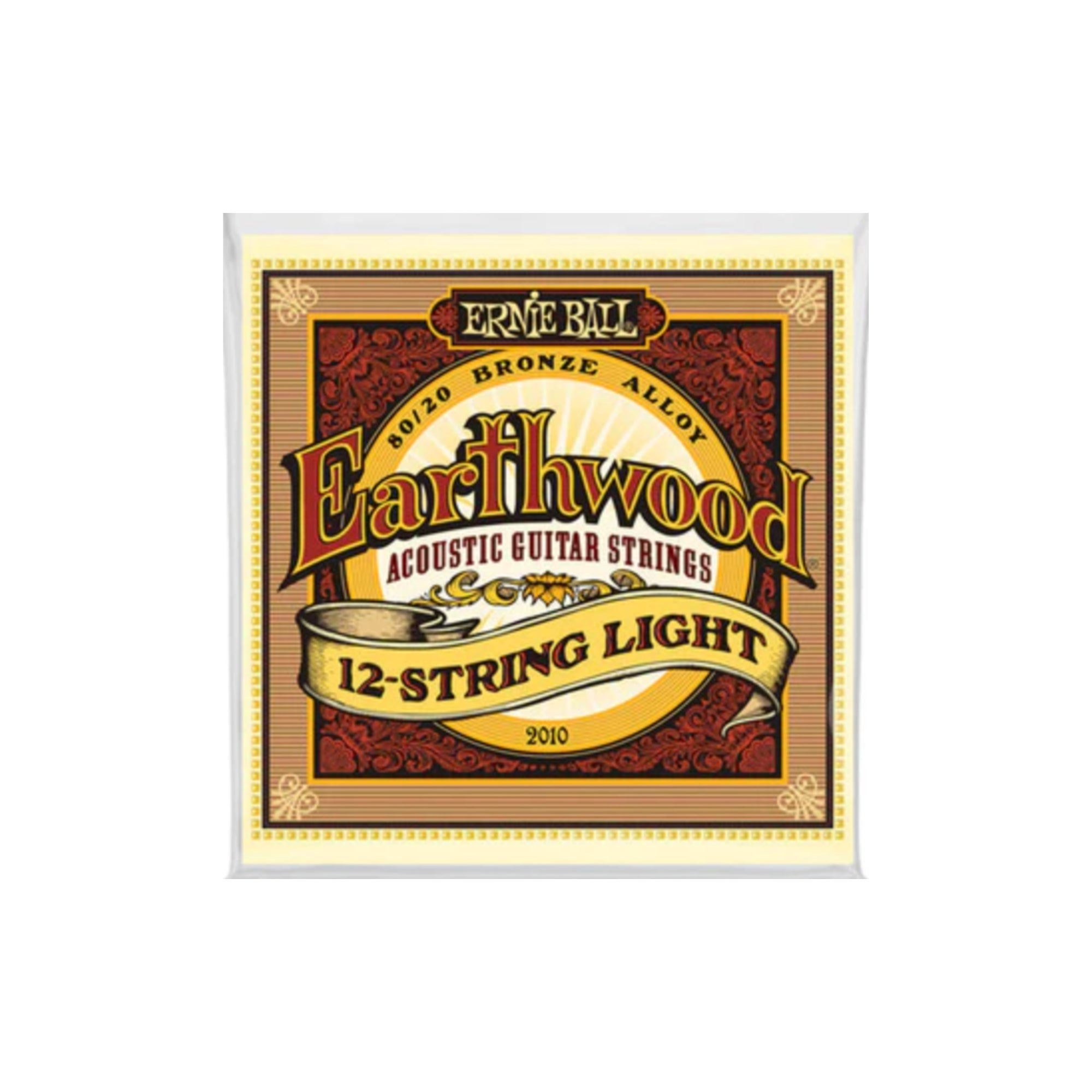 Juego de Cuerdas Ernie Ball Earthwood Light Bronce 80/20 2010 para Guitarra Acústica 12 Cuerdas 9-46
