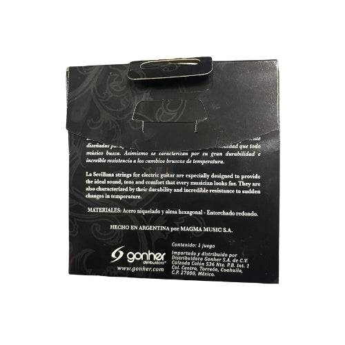 Juego de cuerdas La Sevillana para guitarra eléctrica, marca Musical Santa Cecilia, con dos conjuntos de cuerdas de calibre .010