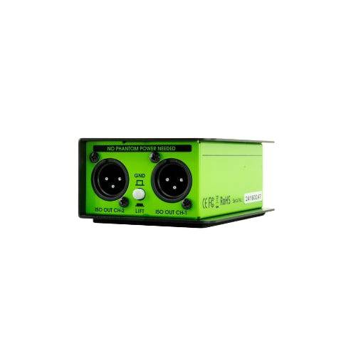 Caja directa pasiva Krieg 2 Ch Pro Two de Sensey para audio, con conectores y estructura resistente, visible en la imagen.