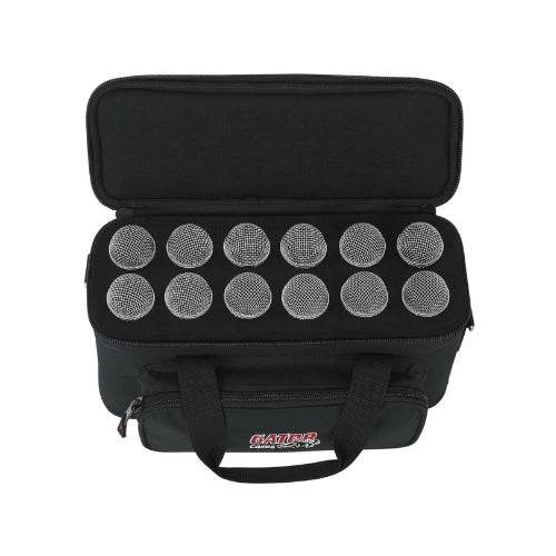 Funda Gator para micrófono GM-12B de Musical Santa Cecilia, protección de nylon negra para micrófono profesional.