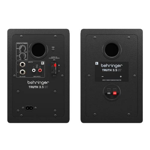 Bafle activo Behringer Monitor TRUTH 3.5 BT de Gonher, con puertos y controles en la parte frontal, en color negro